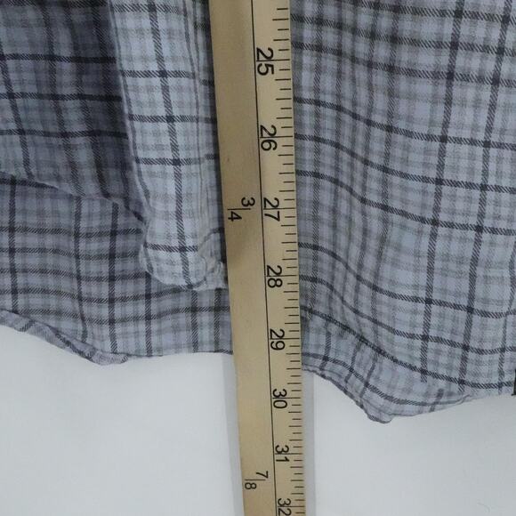 Billy Reid Shirt Mens Large‎ Plaid Gray Blue Standard Long Sleeve Casual Preppy - Picture 12 of 16